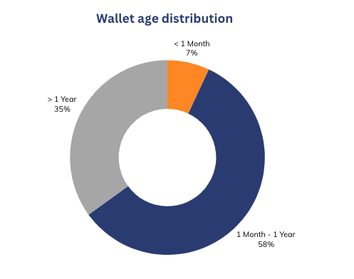 Wallet age distribution